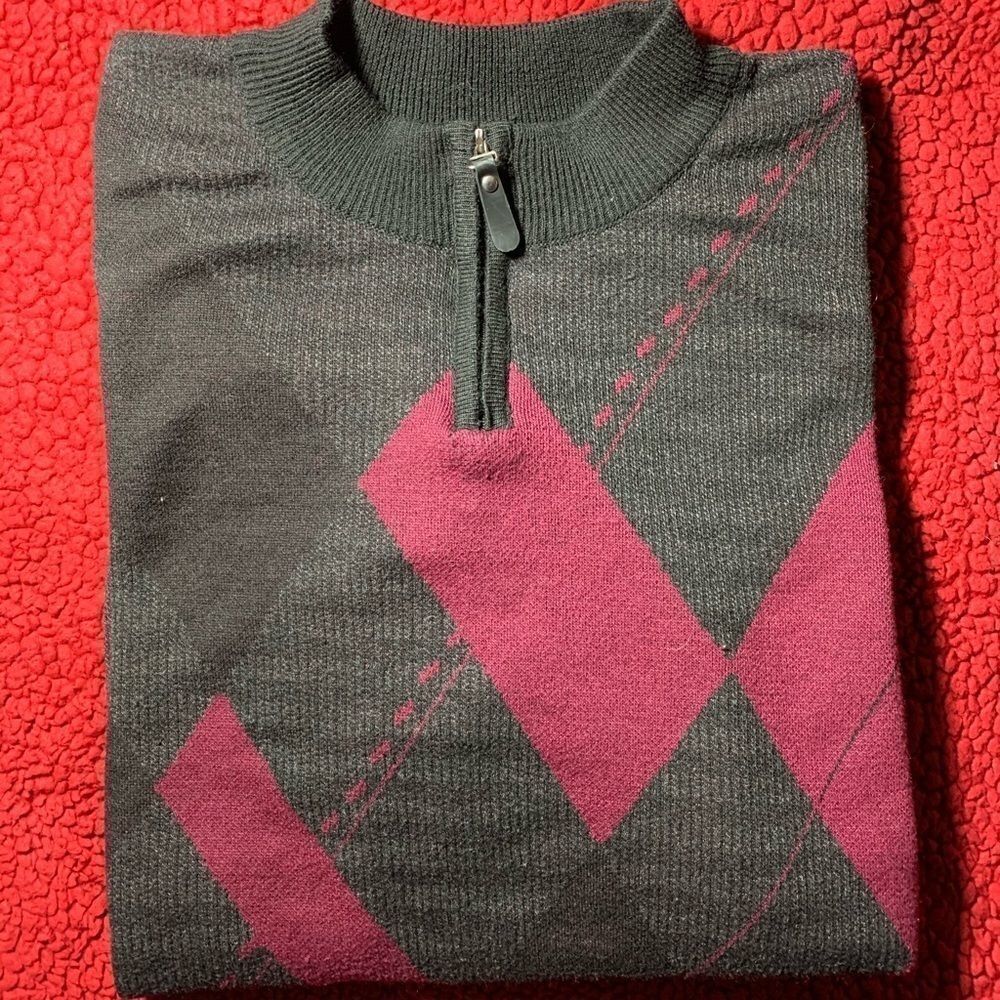 Blackand Raspberry Zippered Sweater Sizemedium - image 1